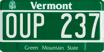 VT license plate OUP237