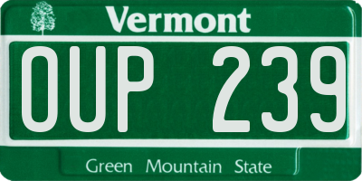 VT license plate OUP239
