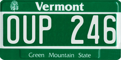 VT license plate OUP246