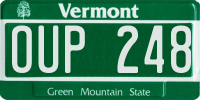 VT license plate OUP248
