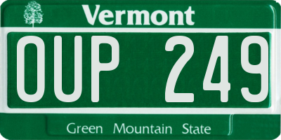 VT license plate OUP249