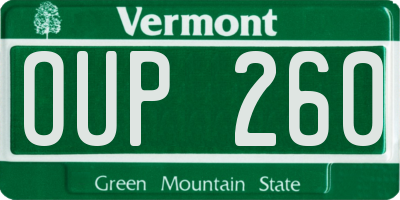 VT license plate OUP260