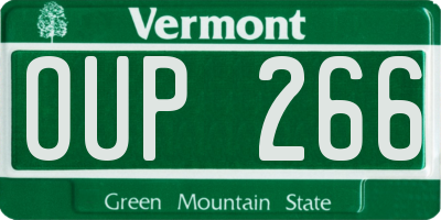 VT license plate OUP266