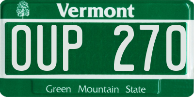 VT license plate OUP270
