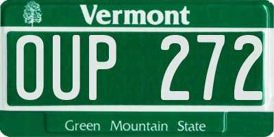 VT license plate OUP272