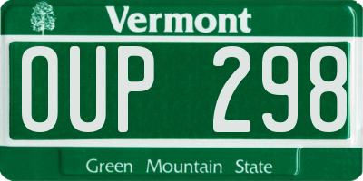 VT license plate OUP298
