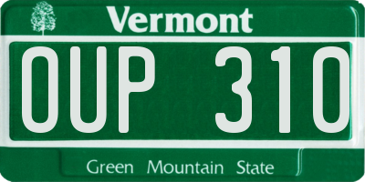 VT license plate OUP310