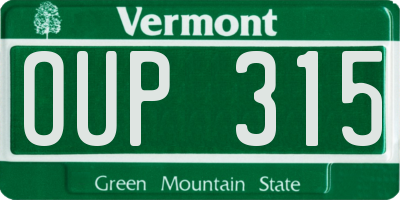 VT license plate OUP315