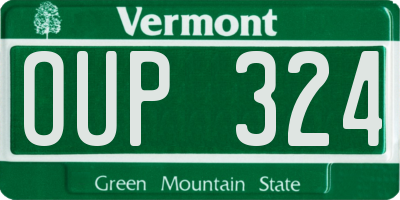VT license plate OUP324
