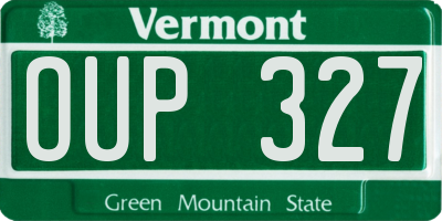 VT license plate OUP327