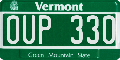 VT license plate OUP330