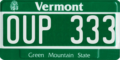 VT license plate OUP333