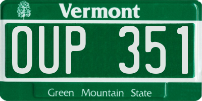 VT license plate OUP351