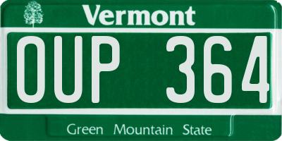 VT license plate OUP364