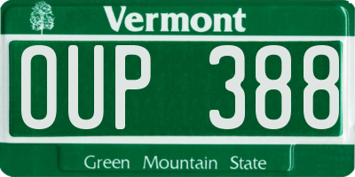 VT license plate OUP388
