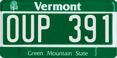 VT license plate OUP391