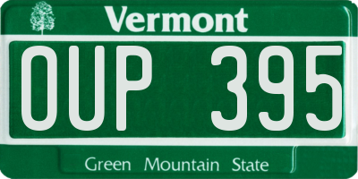 VT license plate OUP395