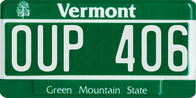 VT license plate OUP406