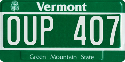 VT license plate OUP407