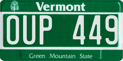VT license plate OUP449