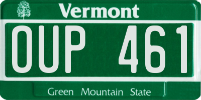 VT license plate OUP461