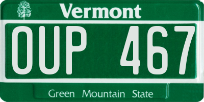 VT license plate OUP467