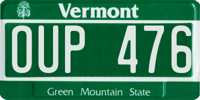 VT license plate OUP476