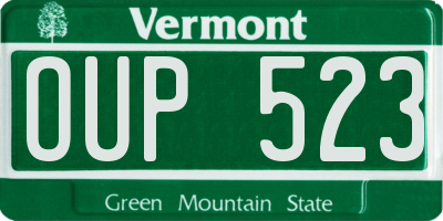VT license plate OUP523