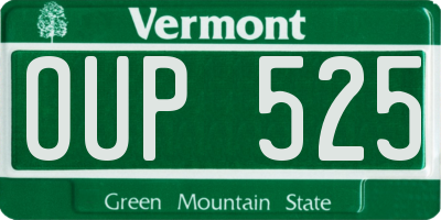 VT license plate OUP525