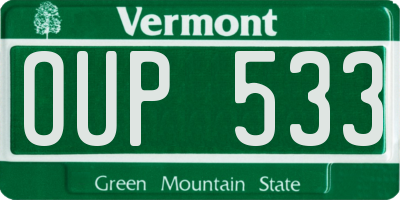 VT license plate OUP533