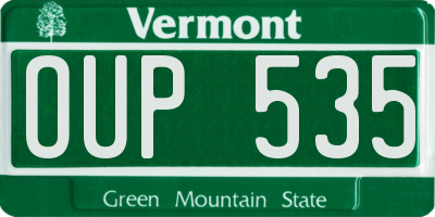 VT license plate OUP535