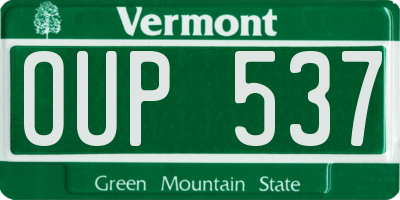 VT license plate OUP537