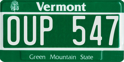 VT license plate OUP547
