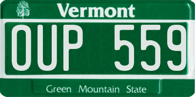 VT license plate OUP559