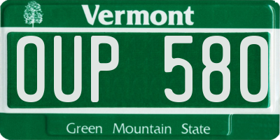 VT license plate OUP580