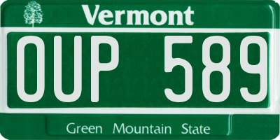 VT license plate OUP589