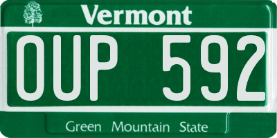 VT license plate OUP592