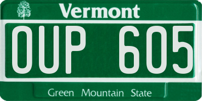 VT license plate OUP605