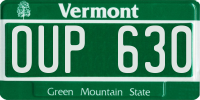 VT license plate OUP630