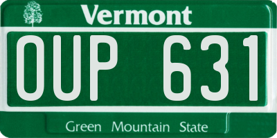 VT license plate OUP631