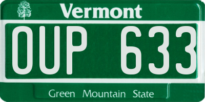 VT license plate OUP633