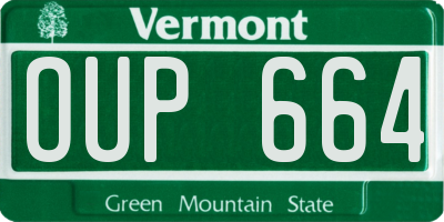 VT license plate OUP664