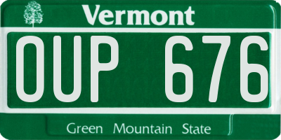 VT license plate OUP676