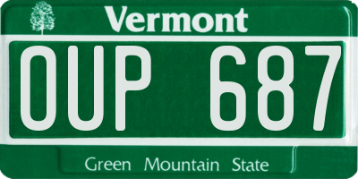 VT license plate OUP687