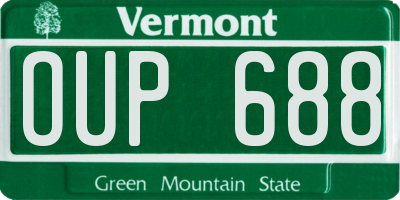 VT license plate OUP688