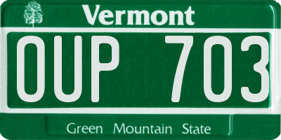 VT license plate OUP703