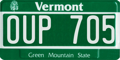 VT license plate OUP705