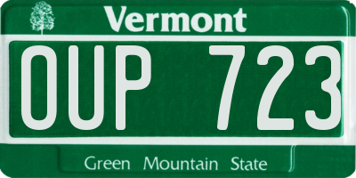 VT license plate OUP723