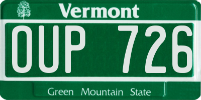 VT license plate OUP726