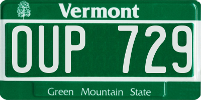 VT license plate OUP729